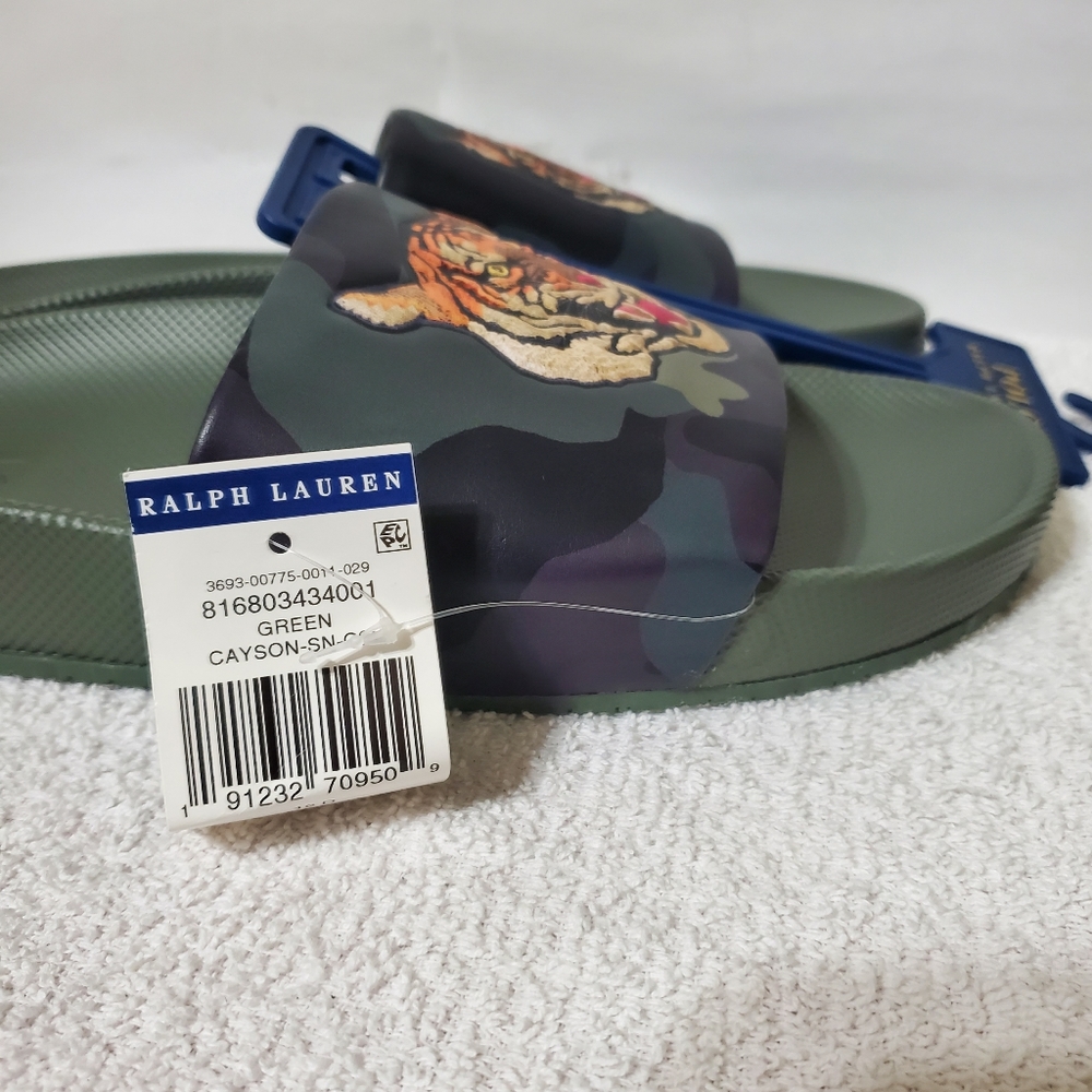 SOLD. Polo ralph lauren Cayson Tiger Slide Sandals - Picture 8 of 15